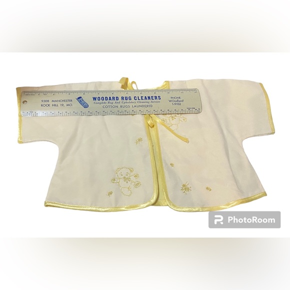 Vintage Hand Embroidered “Satin” Infants Layette Jacket with Teddy Bears - Picture 6 of 7